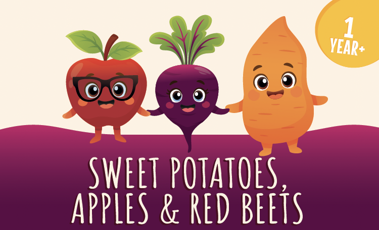 Red Beets, Sweet Potatoes & Apples